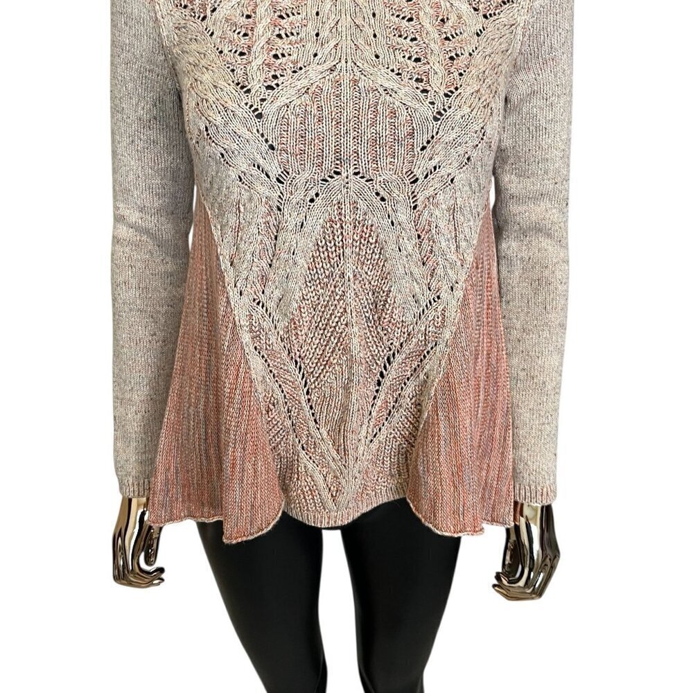 Moth by Anthropologie Anita Orange & Cream Knit Swing Sweater XS - Picture 5 of 7
